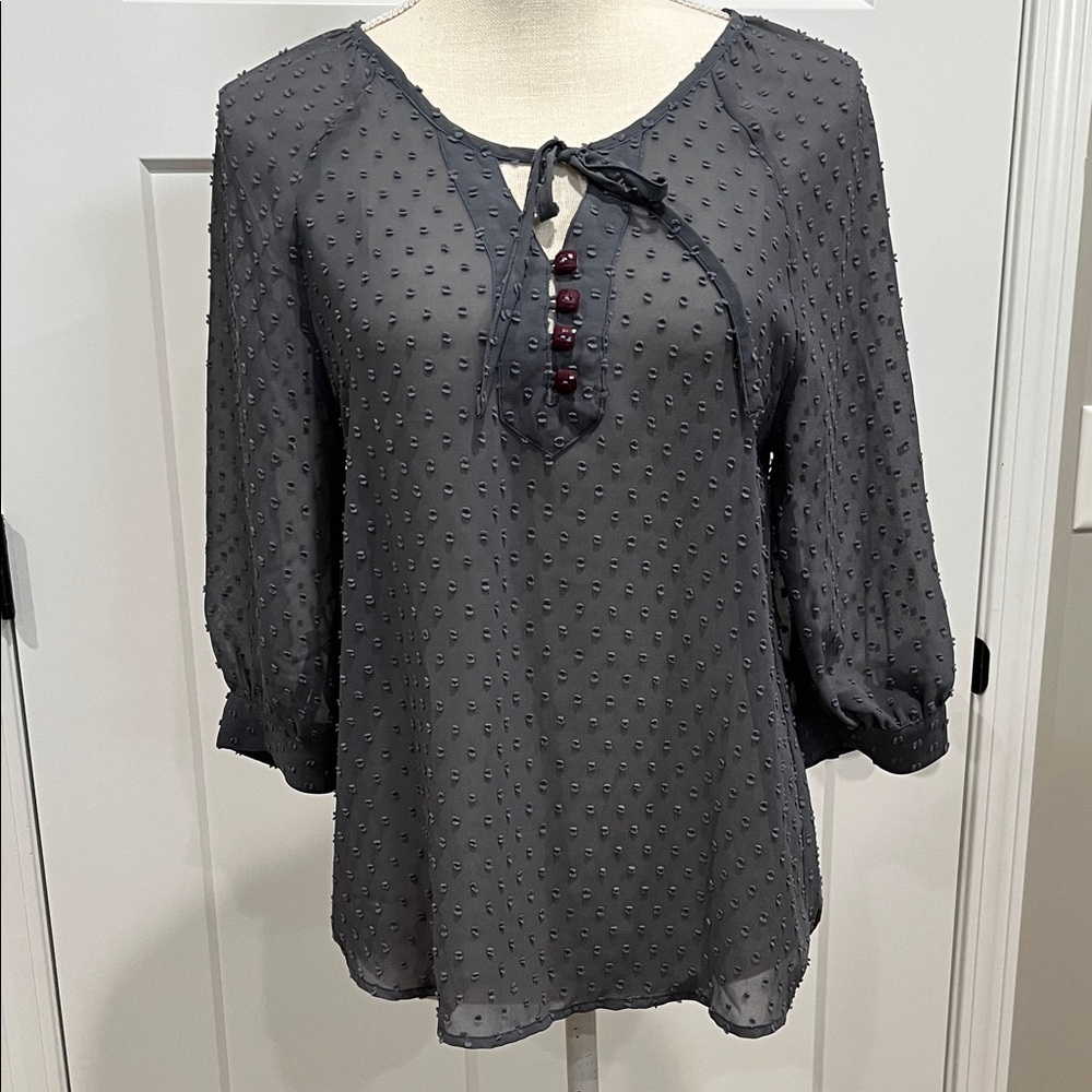 Matilda Jane Charcoal Blouse with Button Detail